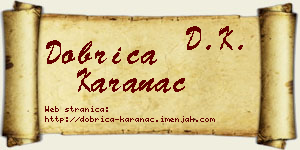 Dobrica Karanac vizit kartica